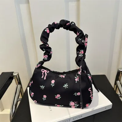 Floral Bow Print Shoulder Bag